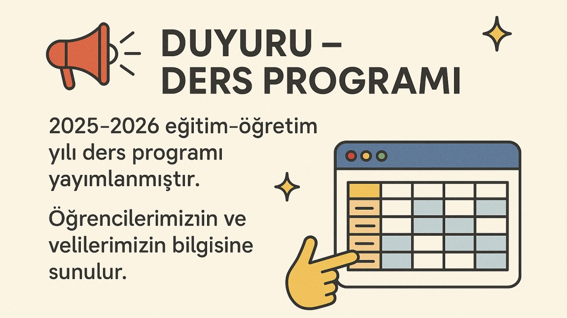 DUYURU – DERS PROGRAMI